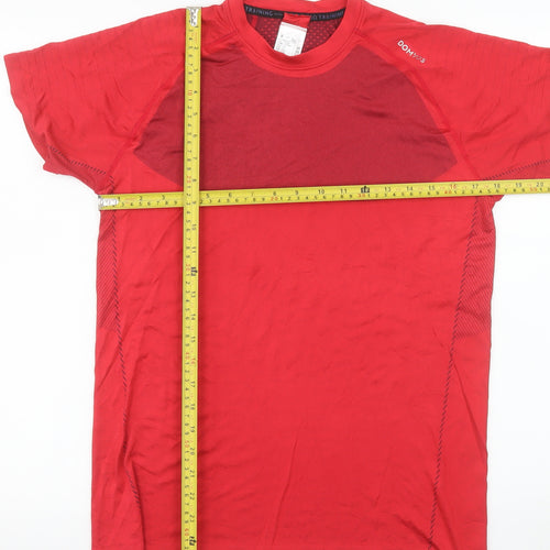 Domyos Men's Red Short Sleeve Athletic Training T-Shirt Size M