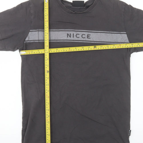 Nicce Men's Grey Short Sleeve Crew Neck Cotton T-Shirt Size S