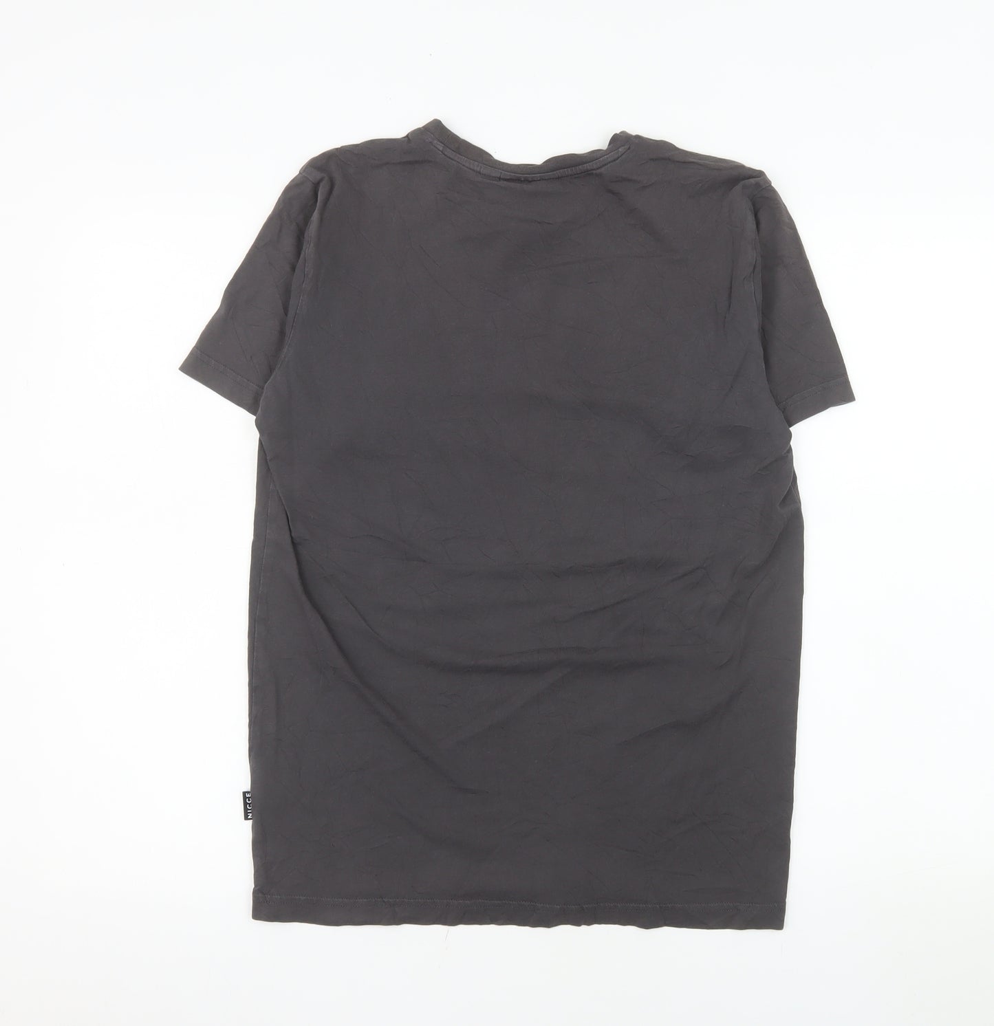 Nicce Men's Grey Short Sleeve Crew Neck Cotton T-Shirt Size S