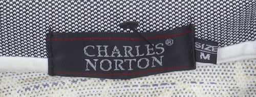 Charles Norton Men's Beige Paisley Polo Shirt Size M Short Sleeve