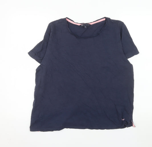 Crew Clothing Women’s Blue Cotton T-Shirt Size 16 Basic Short Sleeve Top