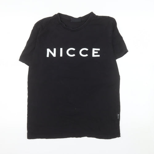 NICCE Men's Black Small Graphic Logo Cotton T-Shirt