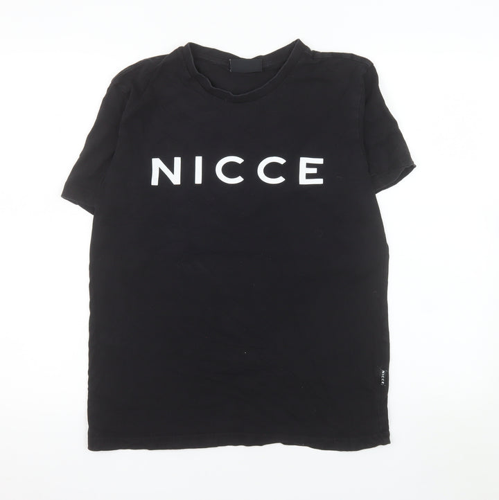 NICCE Men's Black Small Graphic Logo Cotton T-Shirt