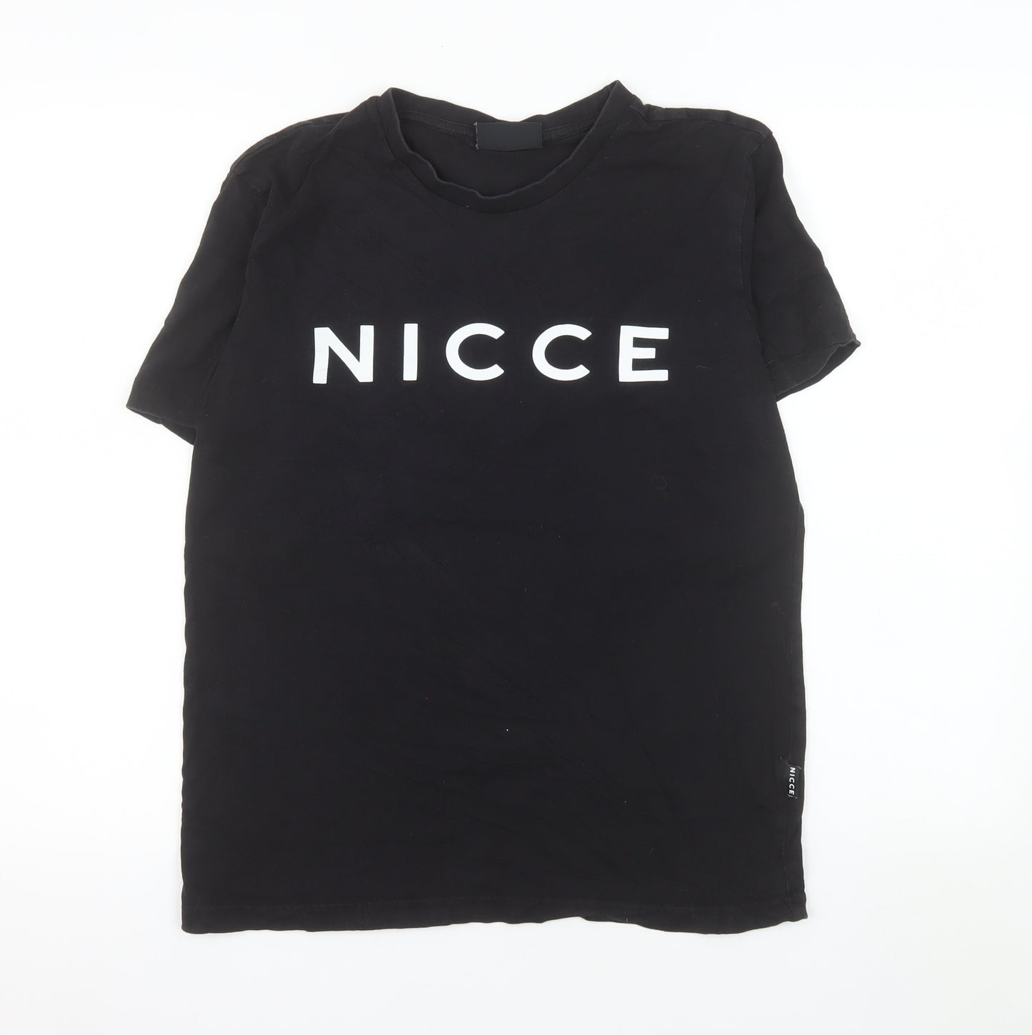 NICCE Men's Black Small Graphic Logo Cotton T-Shirt