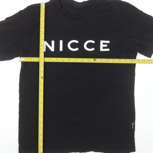 NICCE Men's Black Small Graphic Logo Cotton T-Shirt