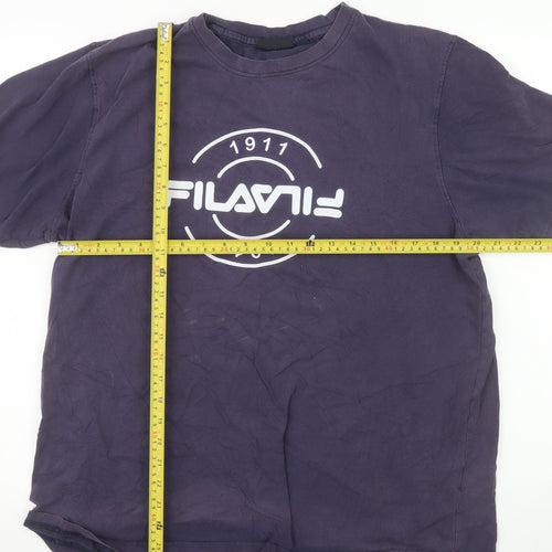 FILA Men's Navy Blue XL Crew Neck Graphic T-Shirt 100% Cotton