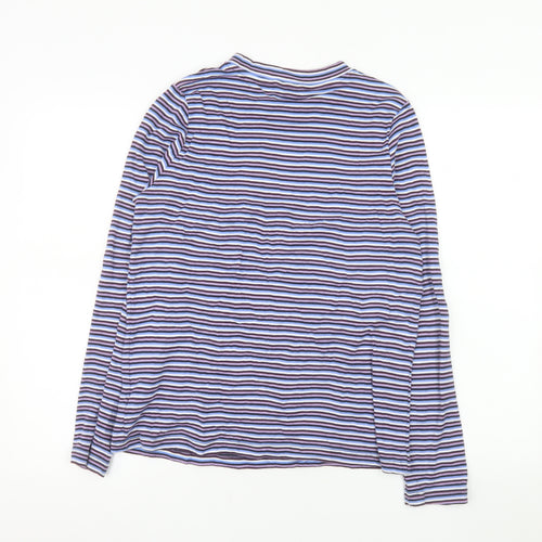Cotton Traders Women’s Multicoloured Striped Long Sleeve Cotton T-Shirt UK 12