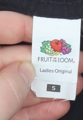 Fruit of the Loom Womens Black Small Basic Cotton T-Shirt