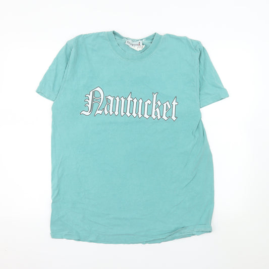 Firstport Women’s Blue Nantucket Cotton T-Shirt Size L