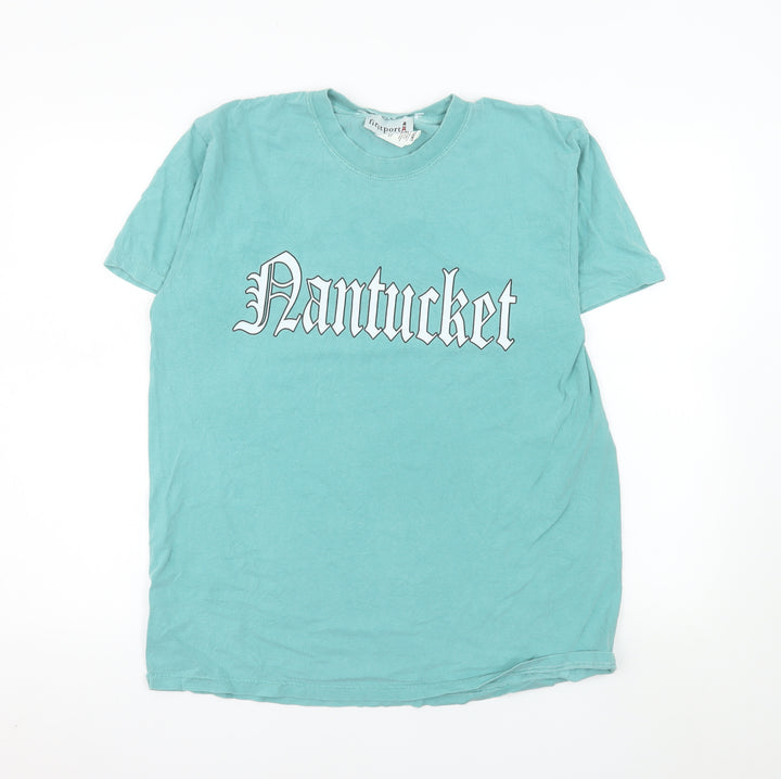 Firstport Women’s Blue Nantucket Cotton T-Shirt Size L