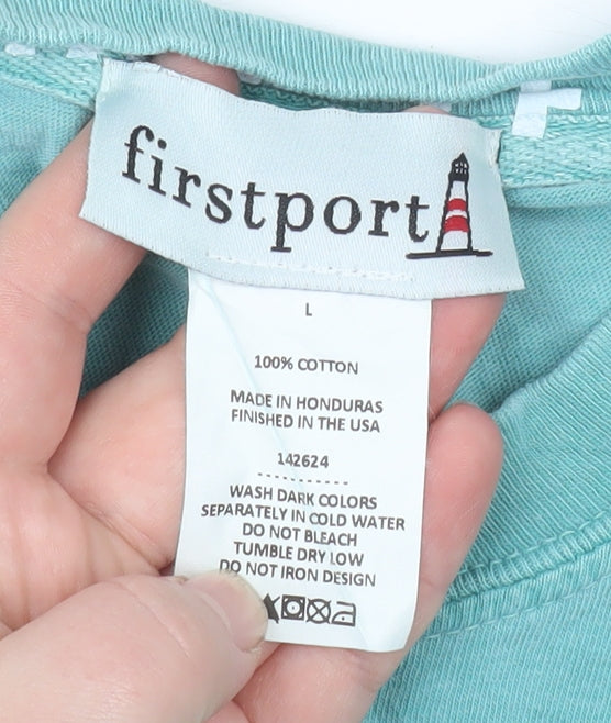 Firstport Women’s Blue Nantucket Cotton T-Shirt Size L