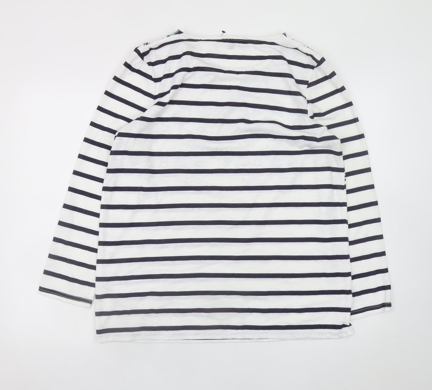 Bonmarché Womens Multicoloured Floral Stripe Long Sleeve T-Shirt Size 14