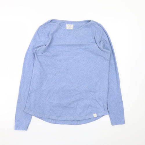 Fat Face Women Blue Long Sleeve Basic Cotton T-Shirt Size 10