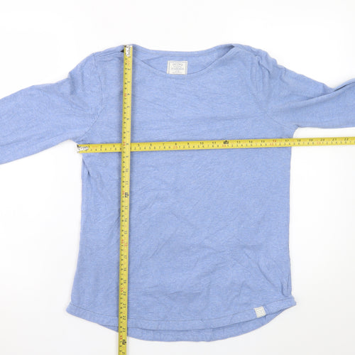 Fat Face Women Blue Long Sleeve Basic Cotton T-Shirt Size 10