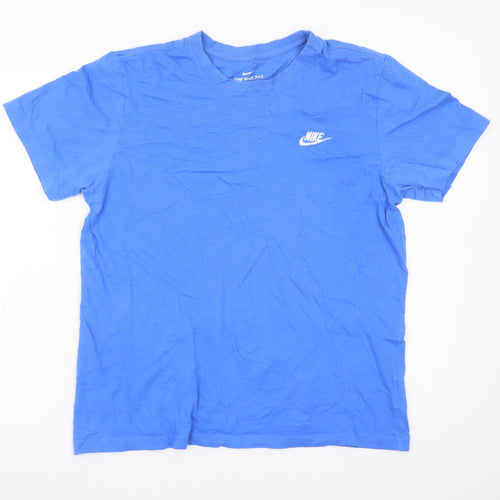 Nike Men's Blue Crew Neck Short Sleeve Cotton T-Shirt M Regular