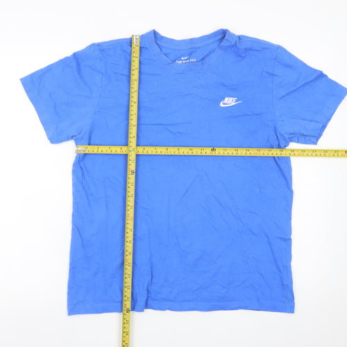 Nike Men's Blue Crew Neck Short Sleeve Cotton T-Shirt M Regular