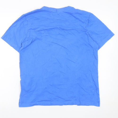 Nike Men's Blue Crew Neck Short Sleeve Cotton T-Shirt M Regular