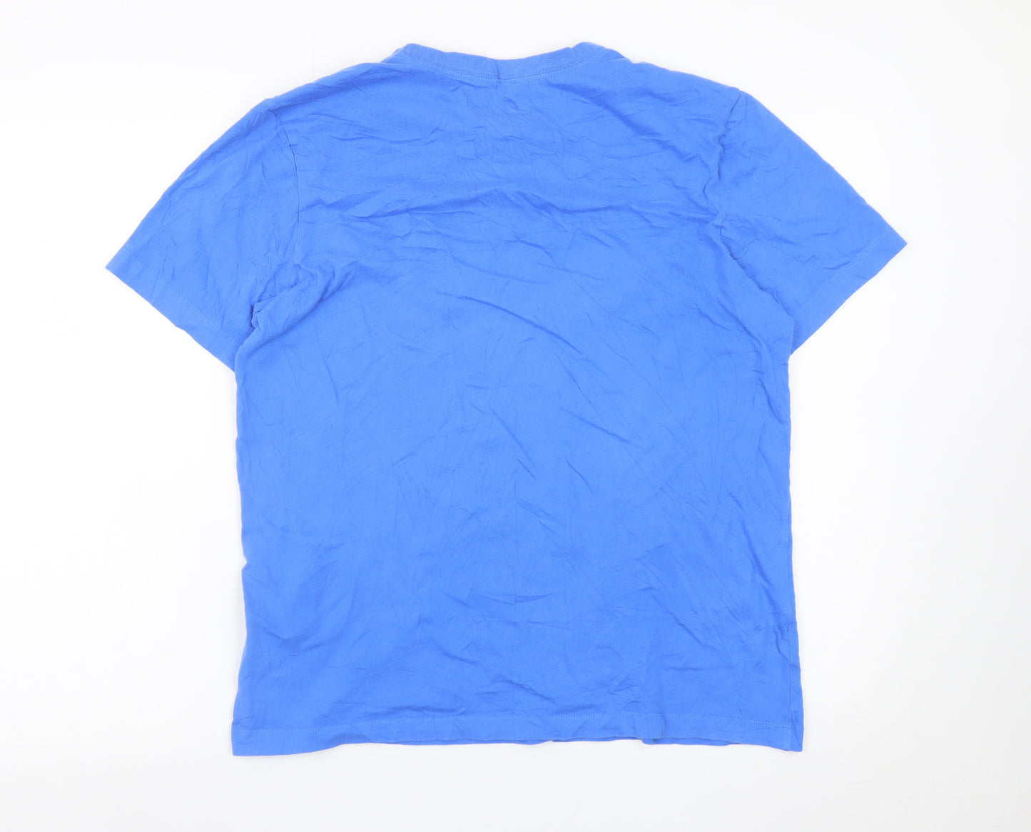 Nike Men's Blue Crew Neck Short Sleeve Cotton T-Shirt M Regular