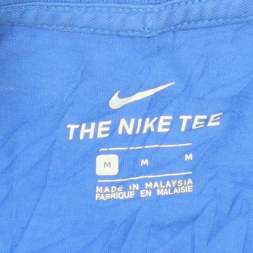 Nike Men's Blue Crew Neck Short Sleeve Cotton T-Shirt M Regular