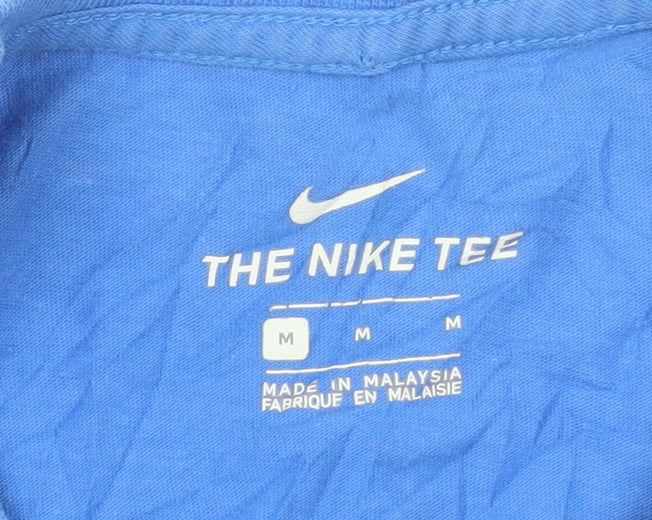 Nike Men's Blue Crew Neck Short Sleeve Cotton T-Shirt M Regular
