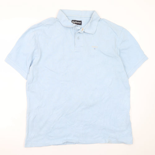 Barbour Men Blue 2XL Short Sleeve Cotton Polo Shirt