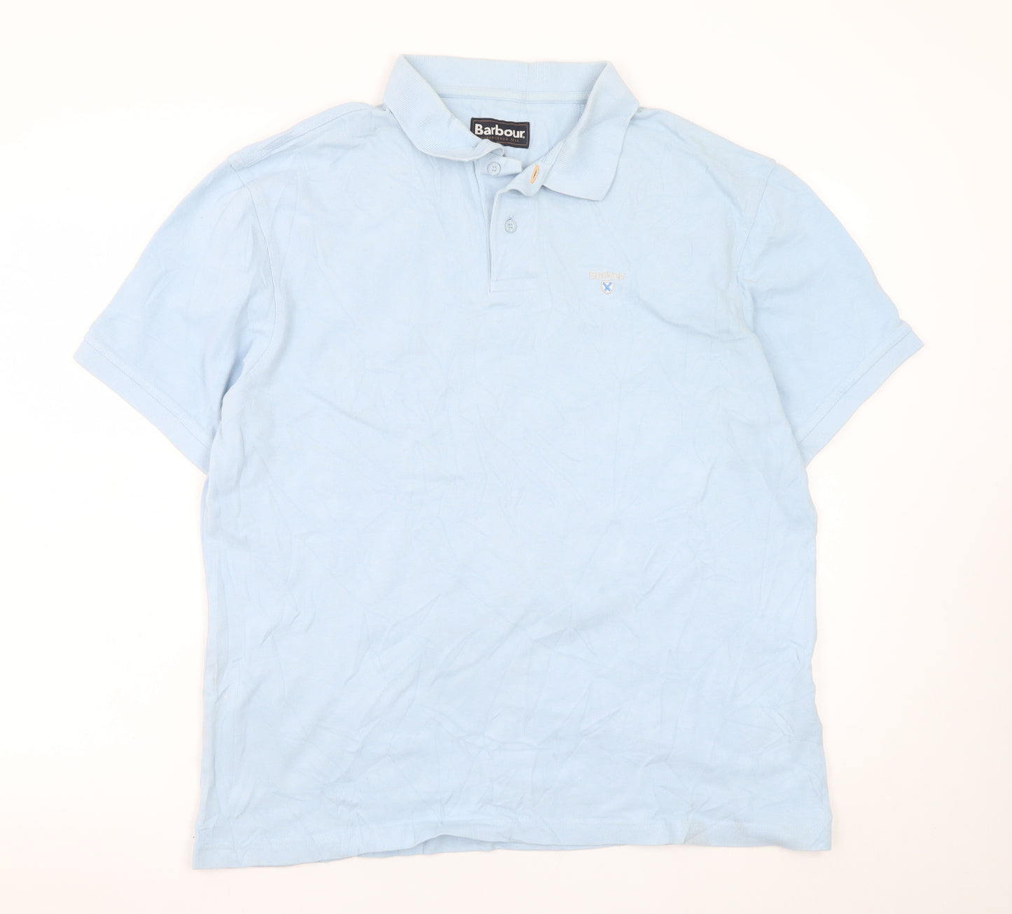 Barbour Men Blue 2XL Short Sleeve Cotton Polo Shirt