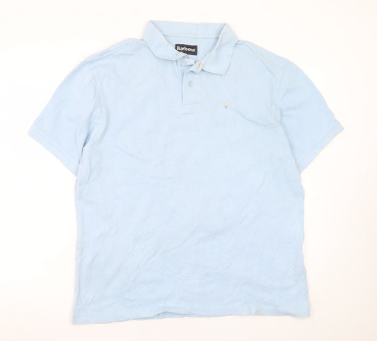 Barbour Men Blue 2XL Short Sleeve Cotton Polo Shirt