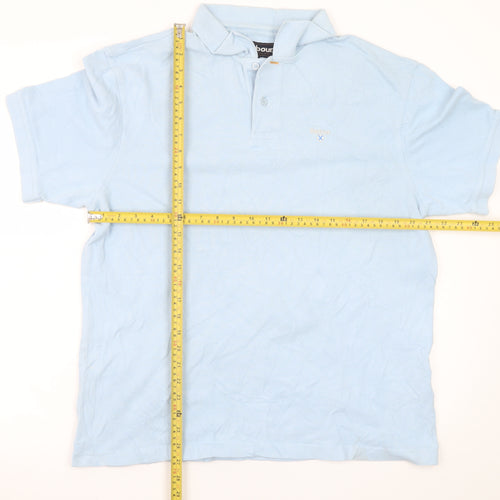 Barbour Men Blue 2XL Short Sleeve Cotton Polo Shirt