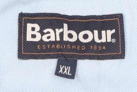 Barbour Men Blue 2XL Short Sleeve Cotton Polo Shirt