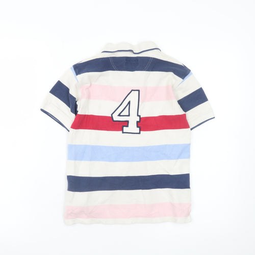 Hackett London Boys Beige Multicoloured Striped Polo Shirt 7-8 Years