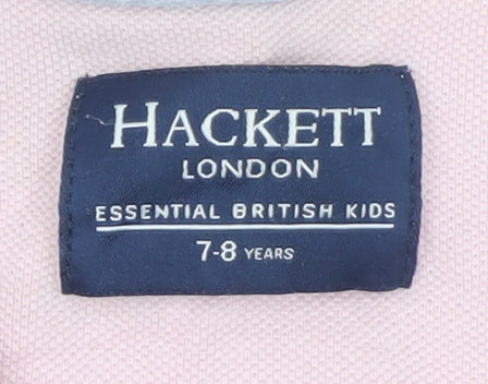Hackett London Boys Beige Multicoloured Striped Polo Shirt 7-8 Years