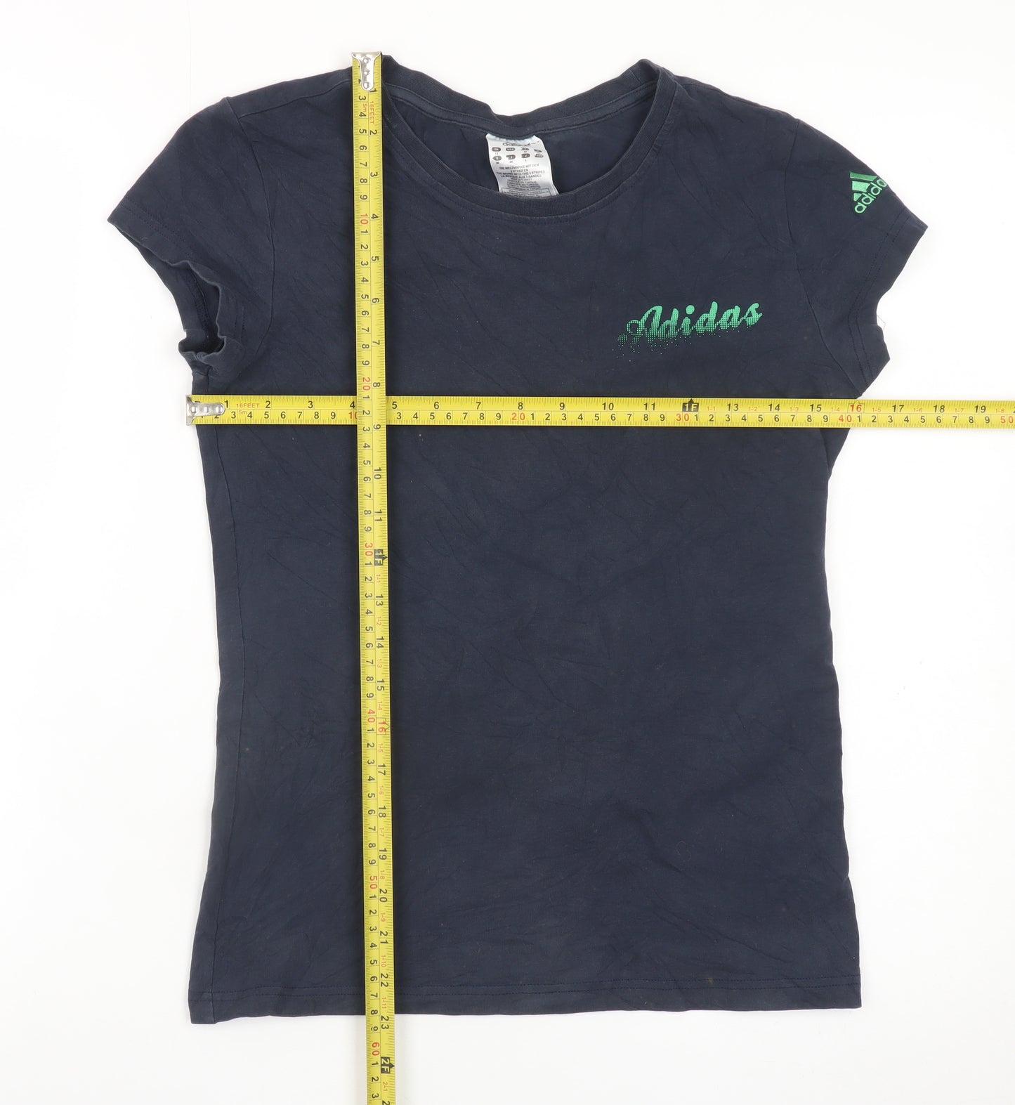 Adidas Women’s Blue Slim Fit Short Sleeve Cotton T-Shirt Size 12
