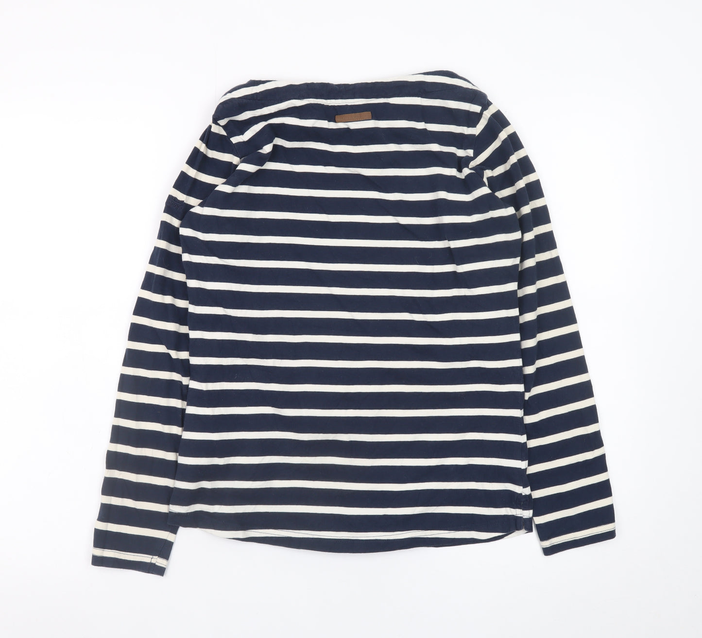 Regatta Women Blue Striped Cotton Boat Neck Long Sleeve T-Shirt UK 8