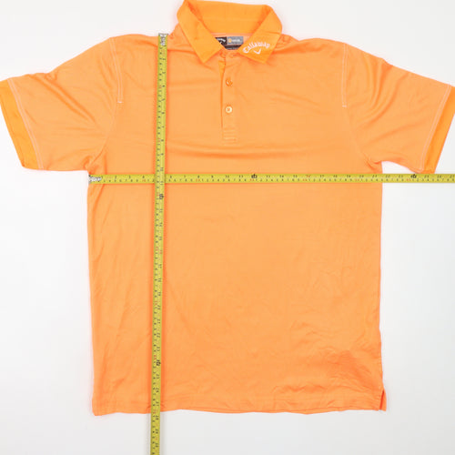 Callaway Men's Orange Golf Polo Shirt M Moisture Wicking