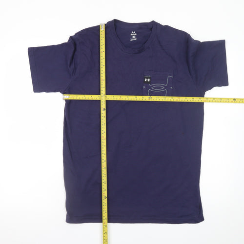 Under Armour Men's Navy Blue Loose Fit Cotton T-Shirt Size L