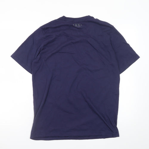 Under Armour Men's Navy Blue Loose Fit Cotton T-Shirt Size L