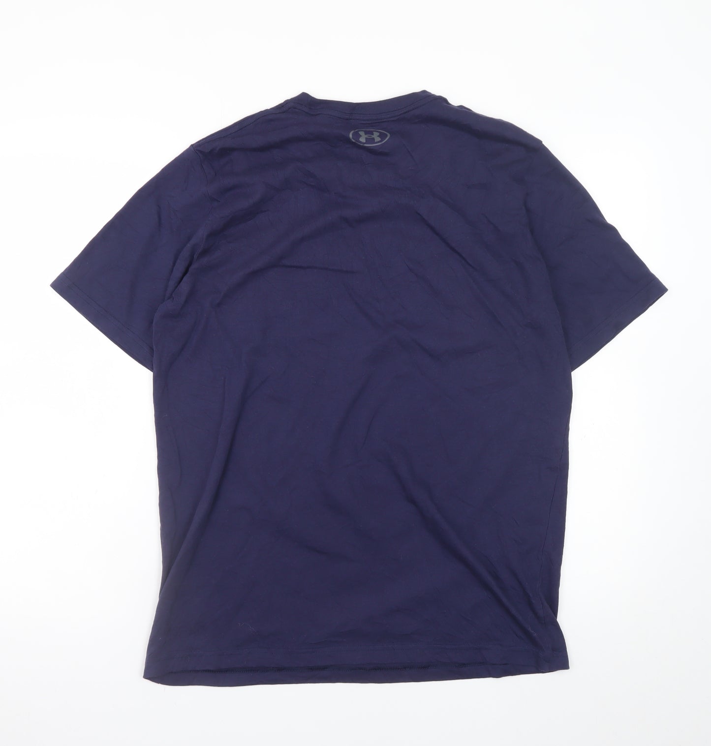 Under Armour Men's Navy Blue Loose Fit Cotton T-Shirt Size L
