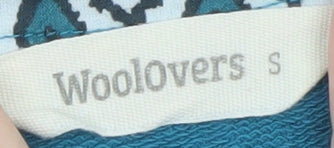 Woolovers Womens Blue Organic Cotton Boat Neck Blouse Size S