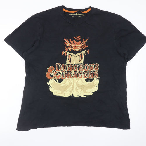 George Men’s Black Dungeons & Dragons Graphic T-Shirt Size L