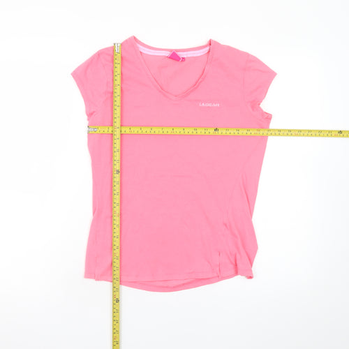 LA Gear Women's Pink V-Neck Short Sleeve Cotton T-Shirt Size 12