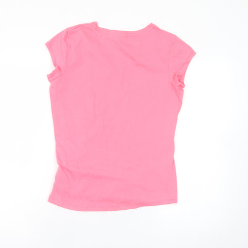LA Gear Women's Pink V-Neck Short Sleeve Cotton T-Shirt Size 12