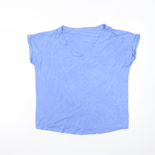 Tu Women’s Blue V-Neck Short Sleeve Basic Jersey T-Shirt Size 14