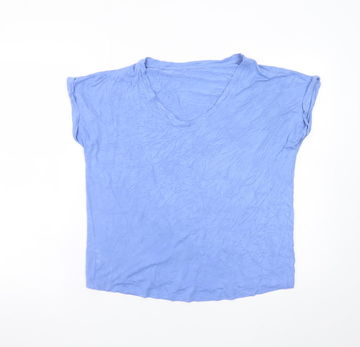 Tu Women’s Blue V-Neck Short Sleeve Basic Jersey T-Shirt Size 14