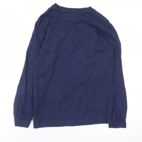 Diesel Boys Navy Long Sleeve Graphic Crew Neck T-Shirt 10 Years 100% Cotton