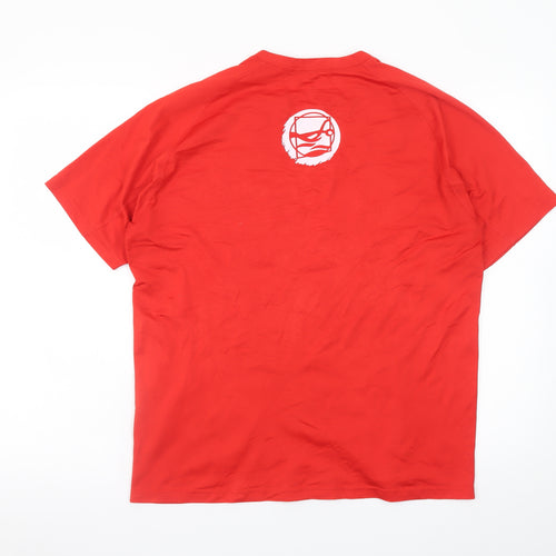 Quechua Men's Red Short Sleeve Crew Neck T-Shirt XL Polyester