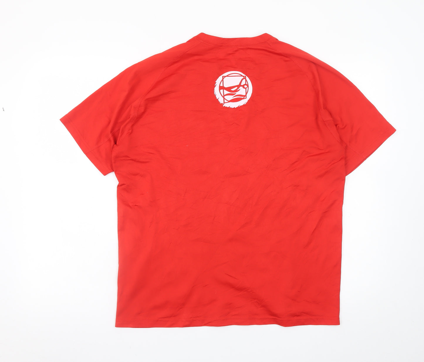 Quechua Men's Red Short Sleeve Crew Neck T-Shirt XL Polyester