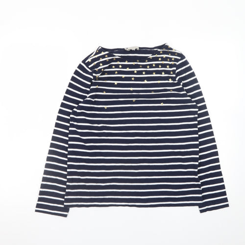 Hobbs Women’s Blue Striped Long Sleeve Star Cotton Top Size M