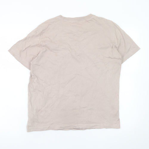 Nike Women’s Beige Loose Fit T-Shirt XS 100% Cotton Crew Neck Casual