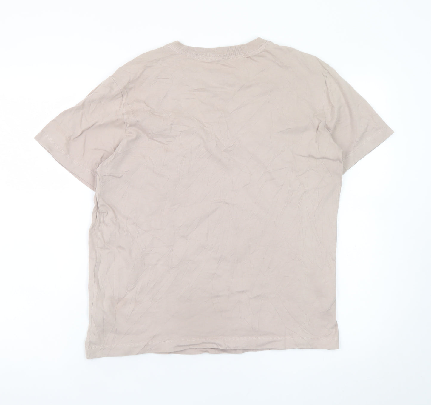 Nike Women’s Beige Loose Fit T-Shirt XS 100% Cotton Crew Neck Casual