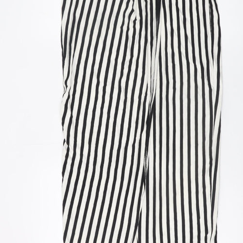Bershka Women’s Black Striped Midi Wrap Skirt Size 12